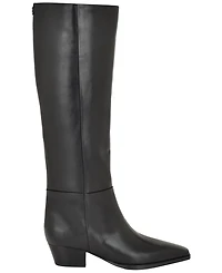 Calvin Klein Women's Varcey Tall Leather Block Heel Boots