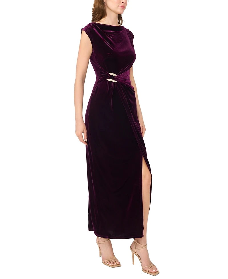 Msk Women's Asymmetrical Shirred-Waist Maxi Dress