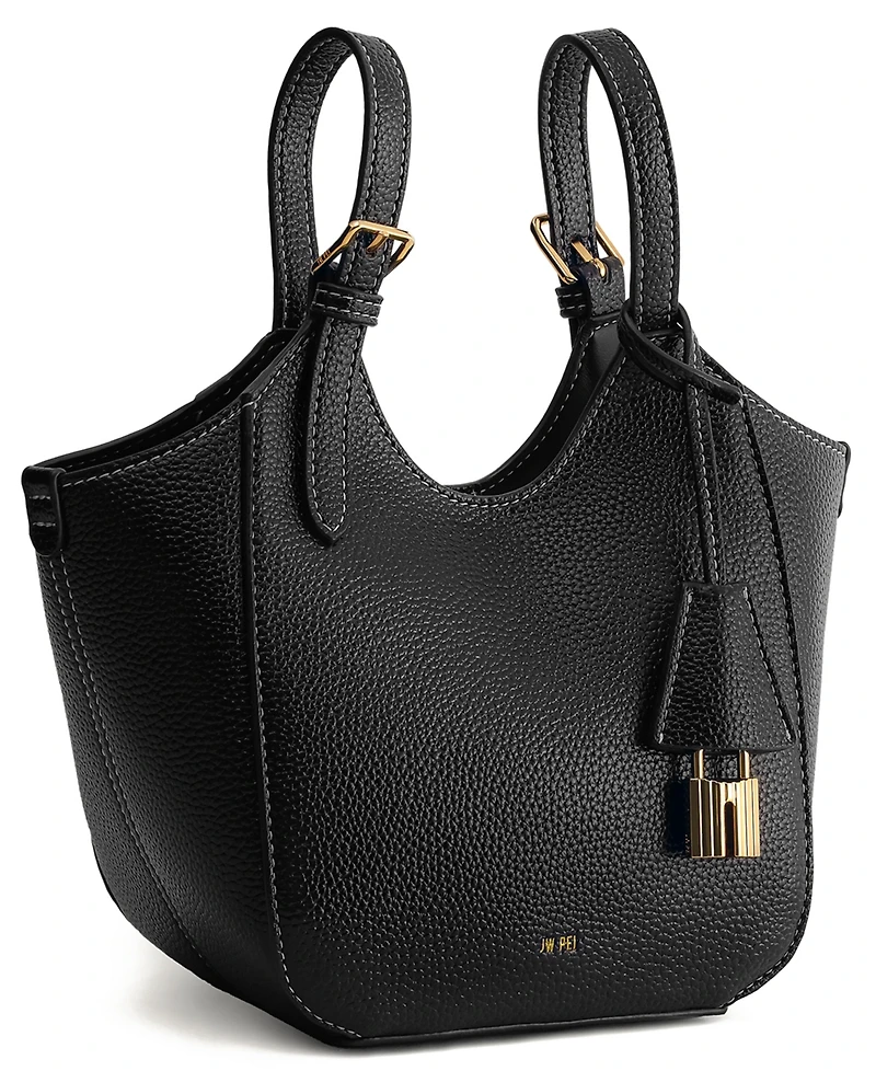 Jw Pei Ines Padlock Mini Lychee Pattern Tote Handbag