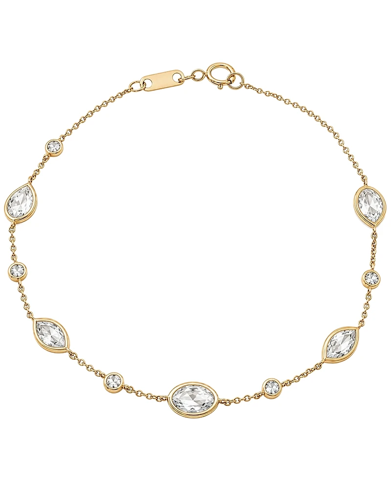 Macy's Lab-Grown White Sapphire (2-3/4 ct. t.w.) Bracelet in 14k Gold Over Sterling Silver