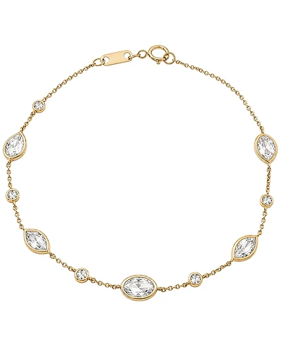 Macy's Lab-Grown White Sapphire (2-3/4 ct. t.w.) Bracelet in 14k Gold Over Sterling Silver