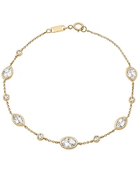Macy's Lab-Grown White Sapphire (2-3/4 ct. t.w.) Bracelet in 14k Gold Over Sterling Silver