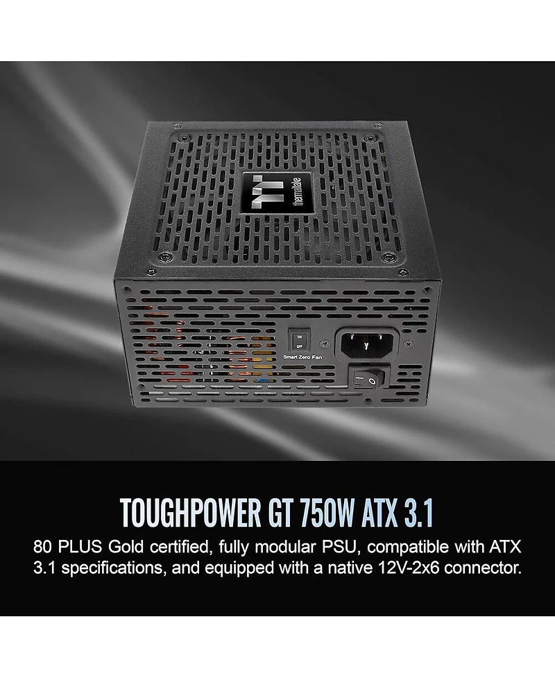Thermaltake Toughpower Gt 750W 80 Plus Gold Fully Modular Power Supply, Compatible with Atx 3.1