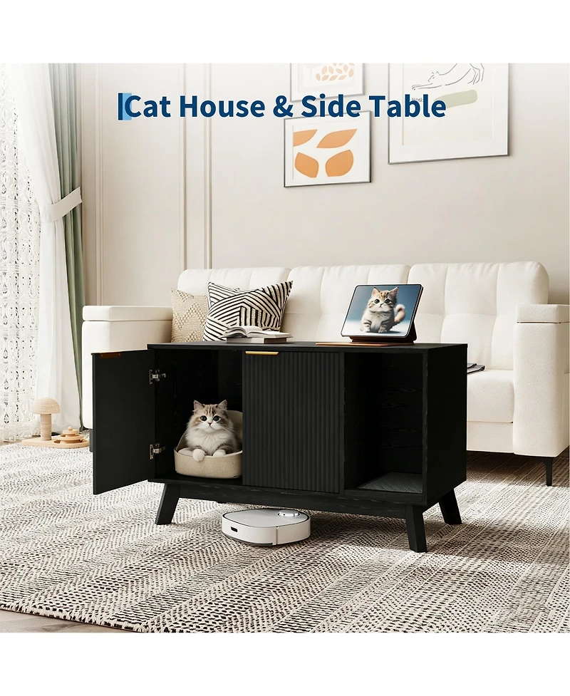 homfan Cat Litter Box Enclosure End Table