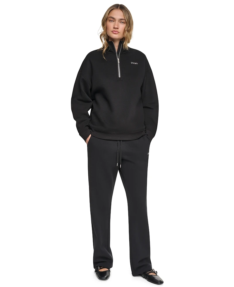 Dkny Sport Women's Metallic Bubble Logo Zipper Sweatshirt