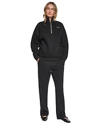 Dkny Sport Women's Metallic Bubble Logo Zipper Sweatshirt