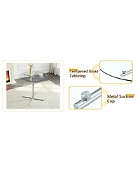 Streamdale Furniture Tempered Glass Round Glass Bar Table