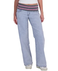 Em & Cass Juniors' Pull-On Low-Rise Wide-Leg Denim