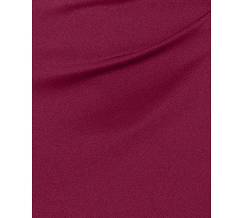 Xscape Women's Asymmetric Neck Side Ruffle Gown
