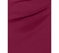Xscape Women's Asymmetric Neck Side Ruffle Gown