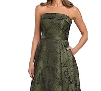 Xscape Women's Brocade Strapless Gown