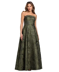 Xscape Women's Brocade Strapless Gown