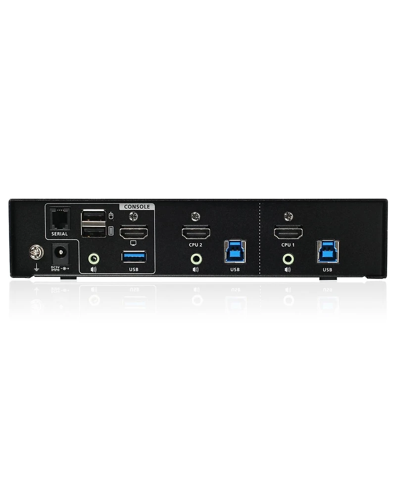 Iogear 2-Port 4K DisplayPort Kvmp Switch with Hdmi Connection and Usb 3.0 Hub and Audio