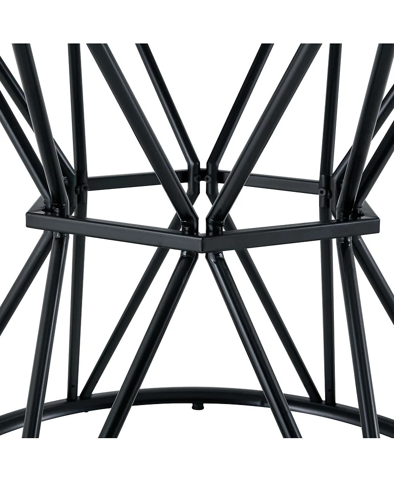 Streamdale Furniture 47.3" Modern Industrial Circular Dining Table with Metal Base