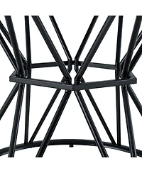 Streamdale Furniture 47.3" Modern Industrial Circular Dining Table with Metal Base