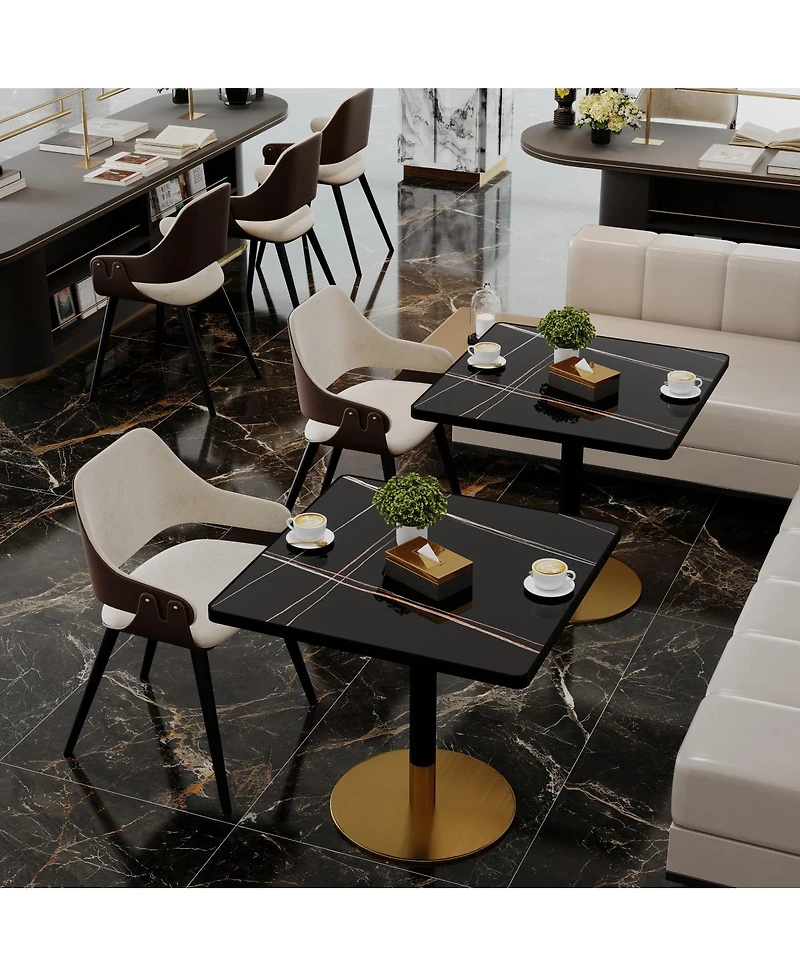 Streamdale 31.5'' Square Modern Faux Marble Tulip Bistro Table