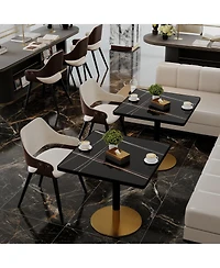 Streamdale 31.5'' Square Modern Faux Marble Tulip Bistro Table