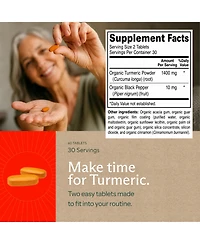 Sunergetic Turmeric Tablets with Black Pepper, 1400mg Per Serving, 60 Count