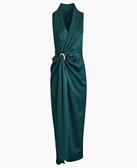 Donna Karan New York Petite Surplice Neck Wrap Maxi Dress
