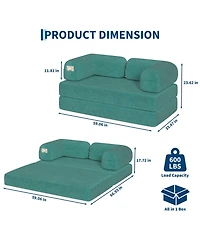 4-in-1 Convertible Folding Sofa Bed, Corduroy Floor Sofa Bed, Frame-Free Floor Lounger with Foam Backrest-Perfect for the Living Room and Bedroom