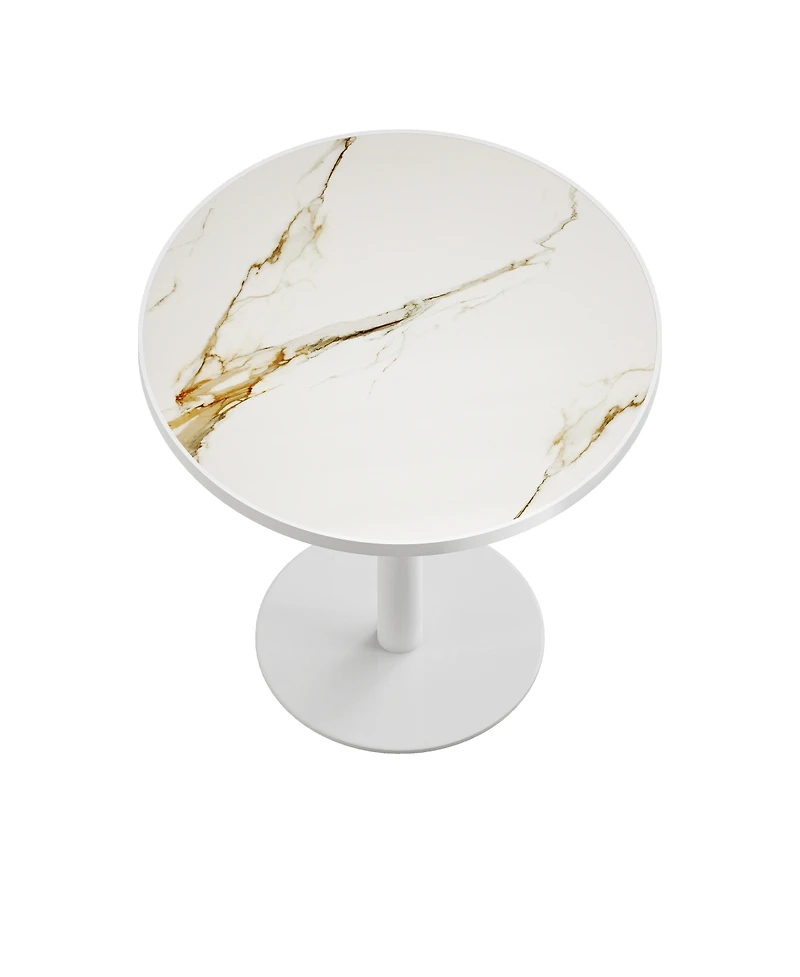 Streamdale Furniture 31.5" Modern Round Tulip Bistro Table with Faux Marble Top