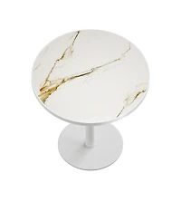 Streamdale Furniture 31.5" Modern Round Tulip Bistro Table with Faux Marble Top