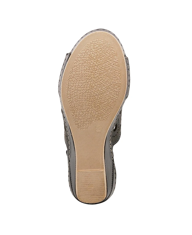 Spring Step Women's Leather Wedge Sandal with Comfort Insole