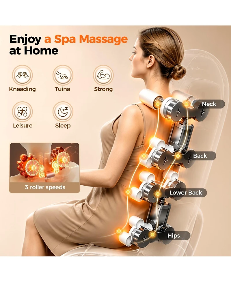 Fed Fitness 4D Massage Chair Full Body, Zero Gravity Massage Chair with Heat and Foot Massage with Airbags, Kneading, Bluetooth, Lcd Touch Control