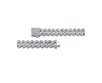 Rachel Glauber Dazzling Men's White Gold Plated Chic Cz Pave Chain Bracelet