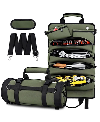 Xdovet Tool Roll Bag Heavy Duty Organizer Detachable Pouches Mechanic Electrician Gift