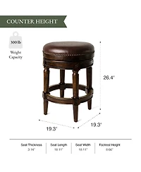 Maven Lane Pullman Backless Swivel Upholstered Kitchen Counter Stool