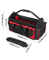 Xdovet Heavy-duty Tool Tote Open Top 39-Pockets Rotating Handle
