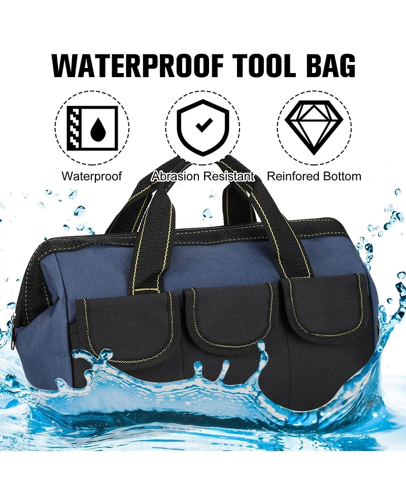 Xdovet Heavy-Duty Tool Bag with Waterproof Hard Base – Suitable for Electricians Carpenters and Technicians