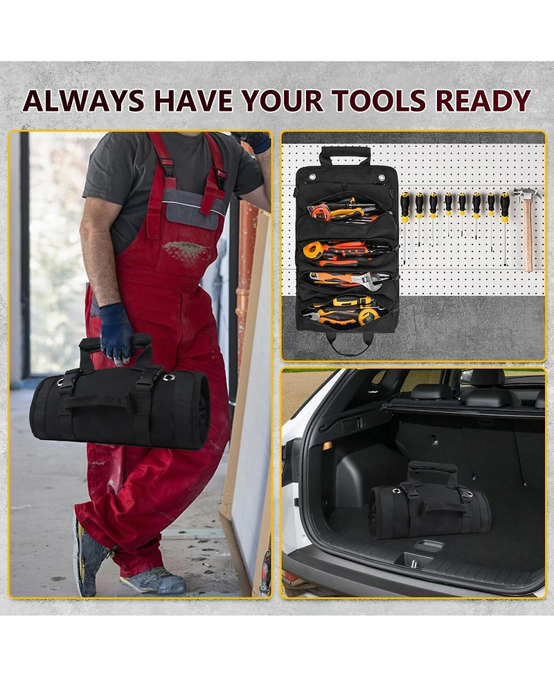 Xdovet Tool Bag Organizer Roll Up Mechanic Electrician Hobbyist Car