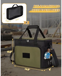 Xdovet 2 Layers Tool Bag With Window Removable Cases Heavy Duty Tote Molle Webbing Detachable Shoulder