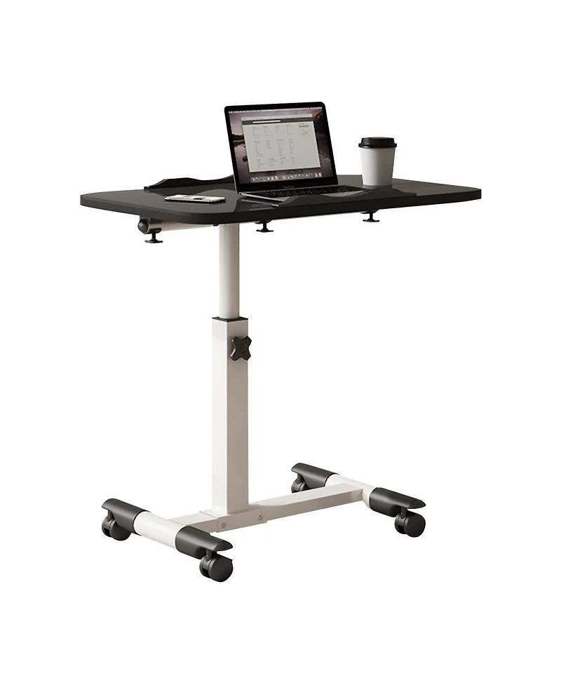 homfan Overbed Table with Wheels, Adjustable Height Foldable Rolling Side Table