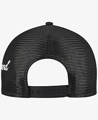 New Era Men's Black Cleveland Guardians Side Script 9FORTY A-Frame Trucker Adjustable Hat