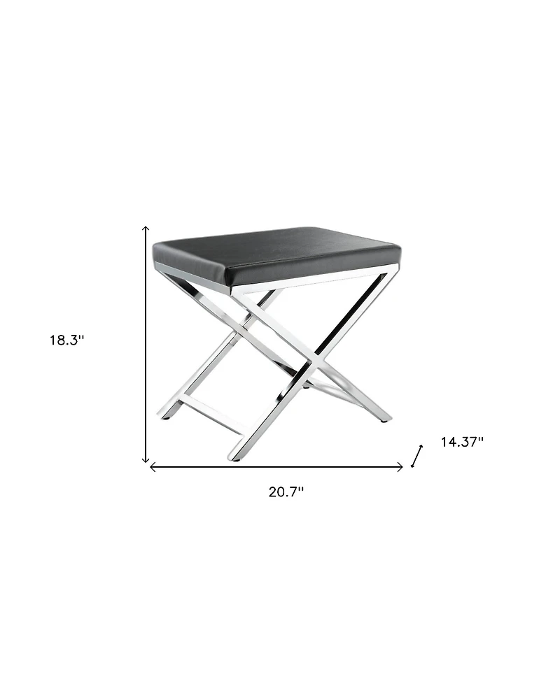 HomeRoots 21" Faux Leather Vanity Chair