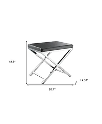 HomeRoots 21" Faux Leather Vanity Chair