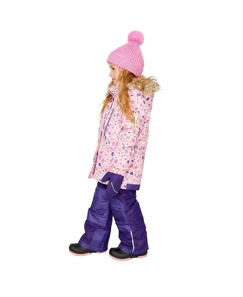 Deux par Toddler Girls s' 2T-4T Two Piece Play Snowsuit Pink Mini Flower Print