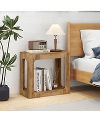 Slickblue Modern 2-Tier End Table with Shelf for Living Room Organization