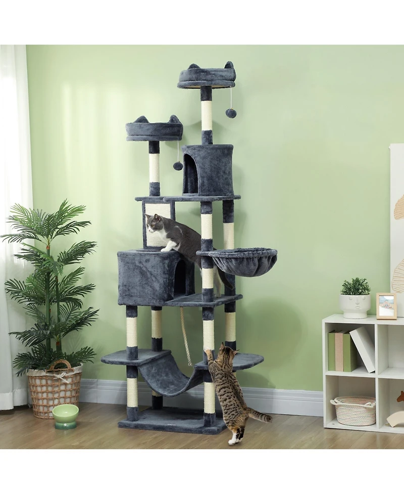 Ruie 81 Inch Cat Tree Tower with Condos Beds Hammocks and Scratching Posts