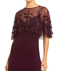 Mac Duggal Women's Sleeveless Gown With Embellished Cape