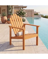 Gymax 4 Piece Stackable Adirondack Chairs with Slatted Backrests and Seats Built-in Armrests