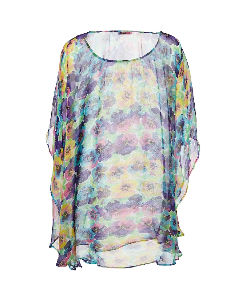 Pre-Owned Versace Women's Floral Print Silk Kaftan Top