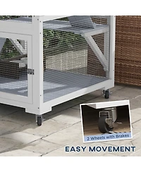 Ruie Outdoor Catio Cat Enclosure on Wheels with Hammock and Platforms