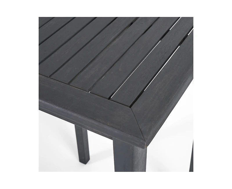 sumyeg Outdoor Minimalist Acacia Wood Rectangle Bar Table with Teak Finish