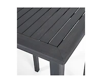 sumyeg Outdoor Minimalist Acacia Wood Rectangle Bar Table with Teak Finish