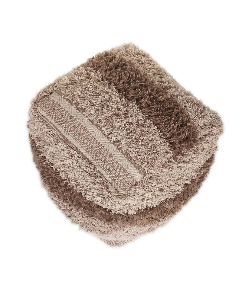 HomeRoots 18" Striped Pouf Ottoman