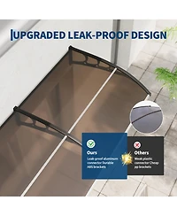homfan Polycarbonate Door and Window Awning Canopy, Uv, Rain Snow Shield